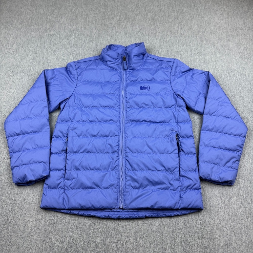 REI Co-op Jacket Kids Medium Purple Down 650 Puffer Coat Lightweight‎ Insulated